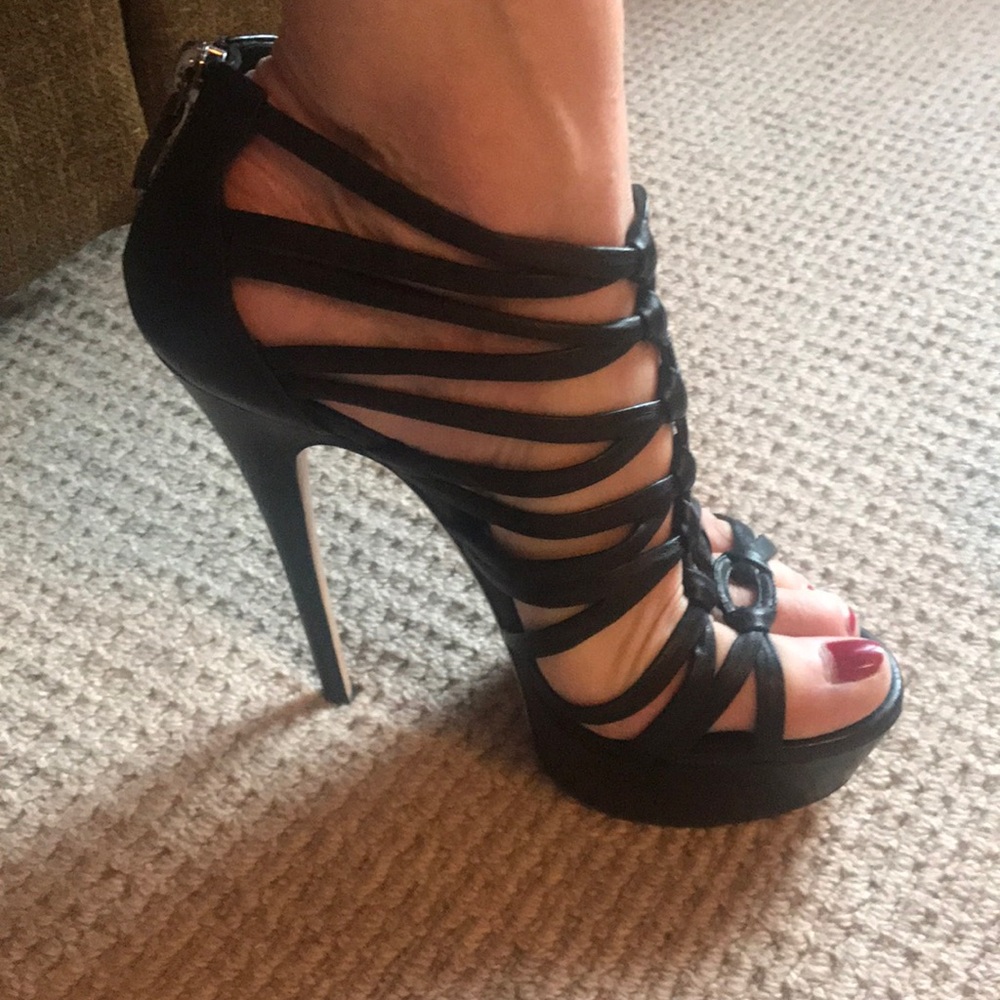 Platform black heels 8 1/2 worn once!